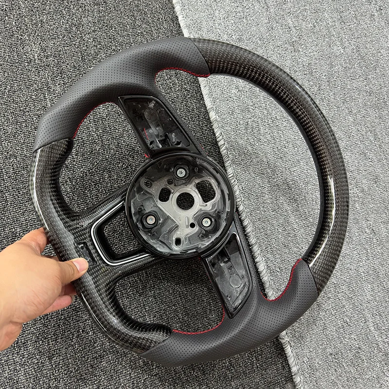 Fully Perforated Leather Steering Wheel Fully for Audi RS3 RS4 RS5 A3 A4 A5 S3 S4 S5 2017-2021