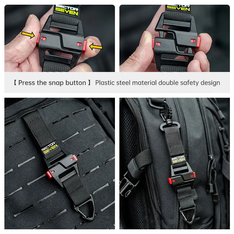 Tactische multifunctionele driehoek snelle ontkoppeling gesp riem snel opknoping enkele haak survival sleutelhanger EDC snelsluiting