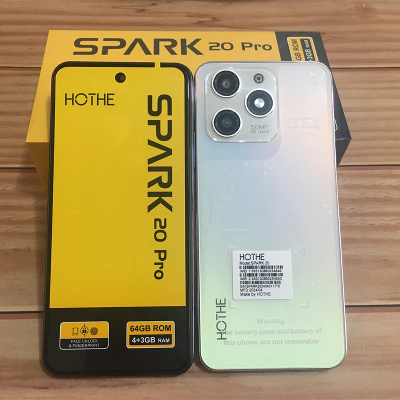 HOTHE Spark 20 Pro Smartphone,4GB+3GB RAM,64GB ROM,6.6