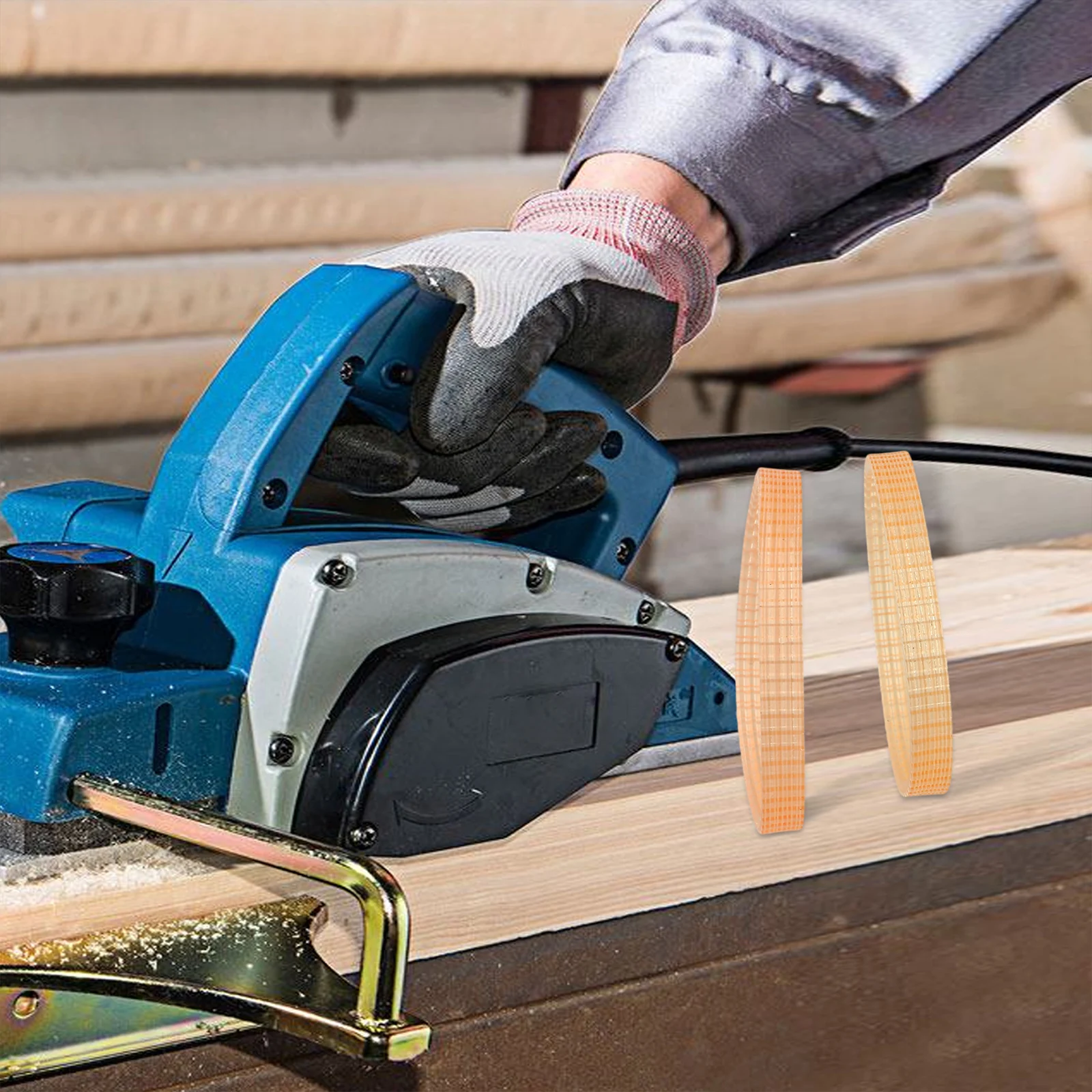 2 قطعة حزام محرك المسوي الكهربائي ل 1911B نموذج أداة نجارة استبدال 268 مللي متر محيط 9.6 مللي متر عرض PU مجموعة حزام مبطن