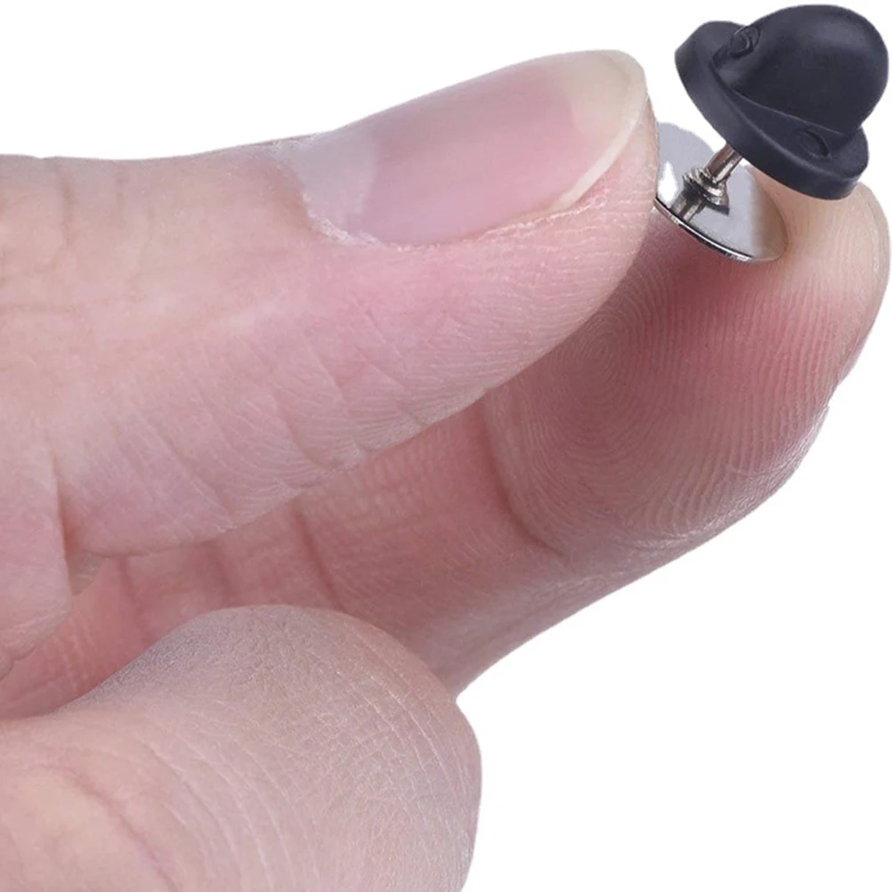 Cap Buckle Pin Safety Keeper with Flat Back Blank Badge Clip Backs for Badges Clasp Brooch Rubber