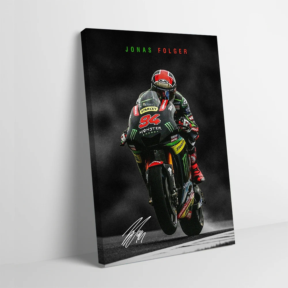 Jonas Folger-Póster de carreras de motocicletas, lienzo impreso, pintura, arte de pared, regalo para carteles, decoración para sala de estar, decoración del hogar