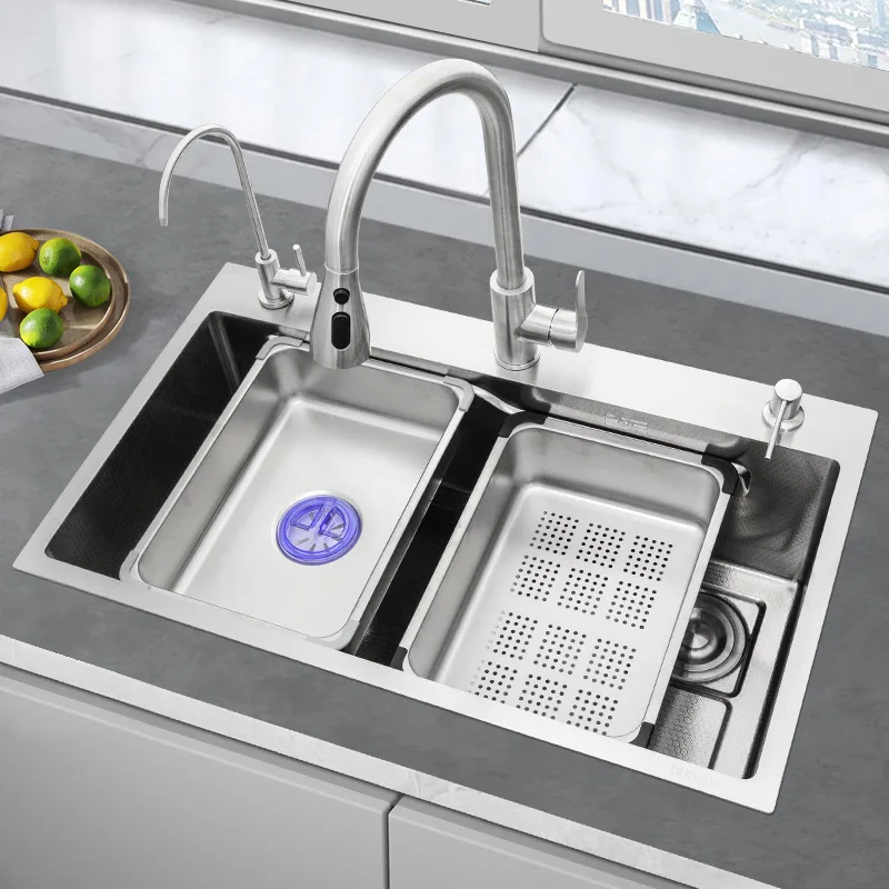 

kitchen sink stainless steel honeycomb embossed sink large single-slot thickened sink hand-made sink.