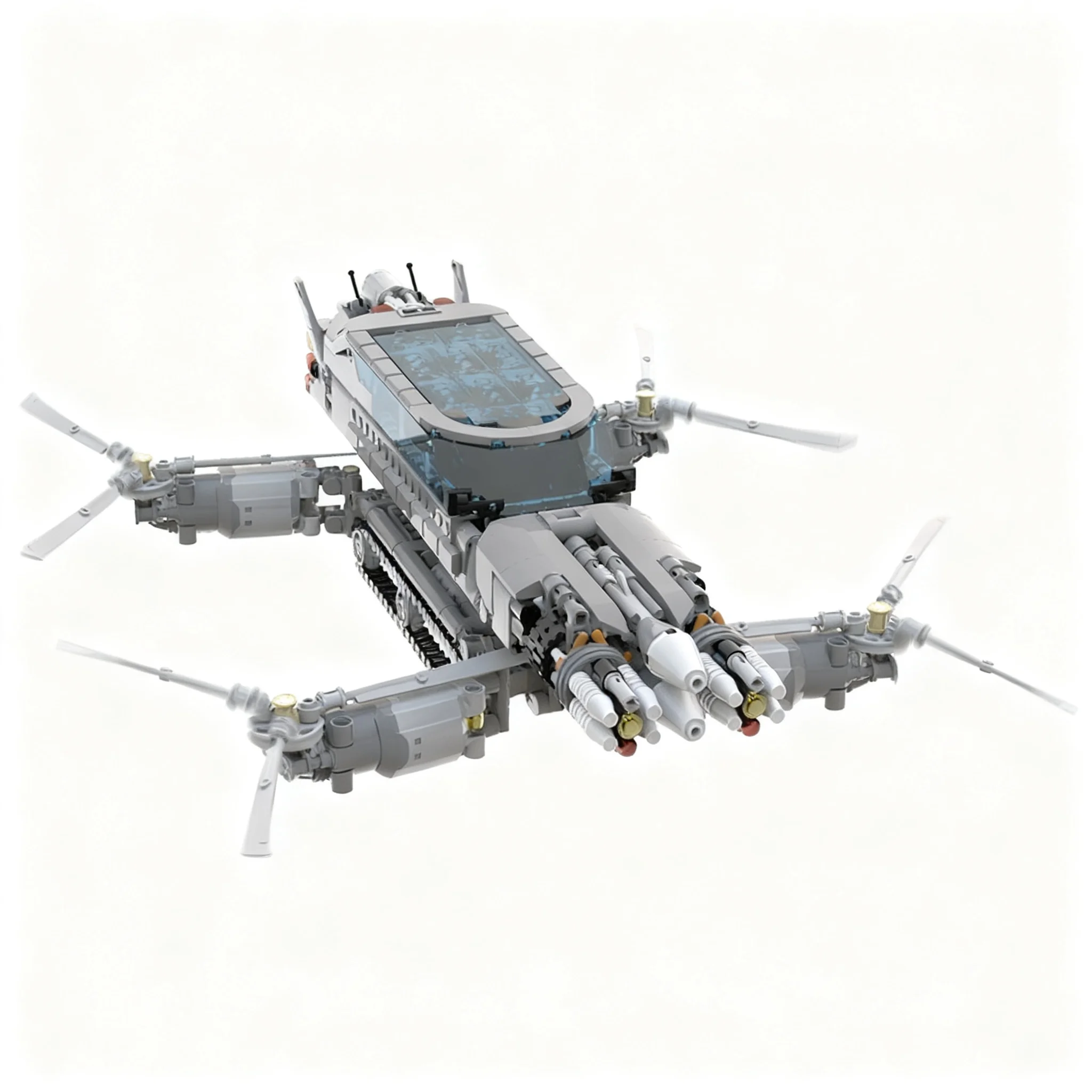 1202pcs MOC Dark Knight's Personal Tracked Quadcopter Technical Model Building Blocks Toy Christmas Gifts Construction 3D DIY