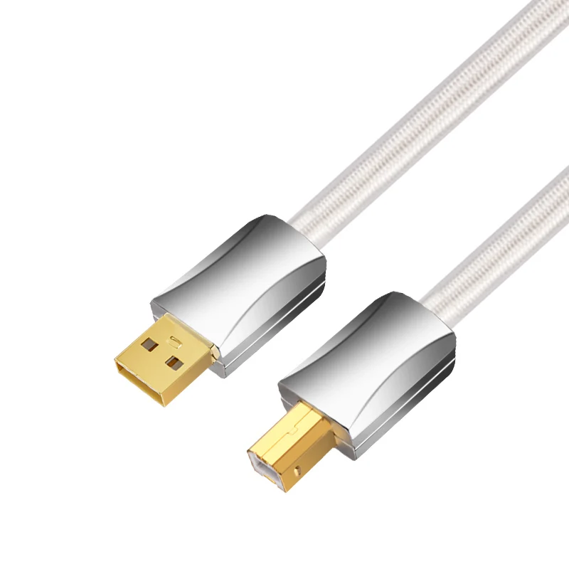 YYAUDIO HiFi USB-Kabel Typ A zu Typ B 6N OCC DAC Audio-Datenkabel für Verstärker und Computer