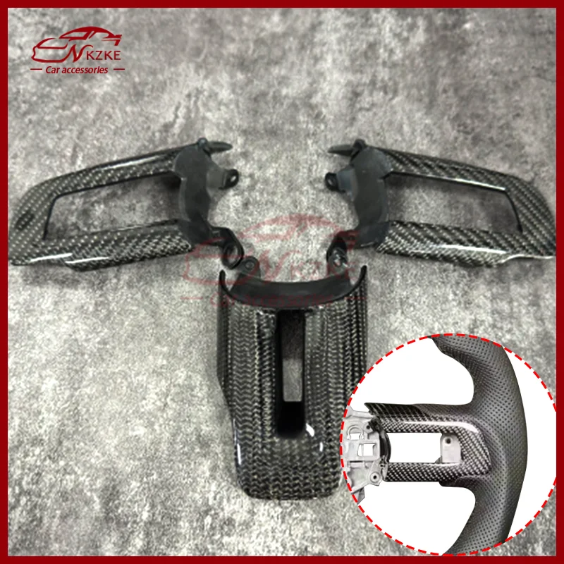 Suitable for various models f Ford Mustang carbon fiber steering wheel button frame