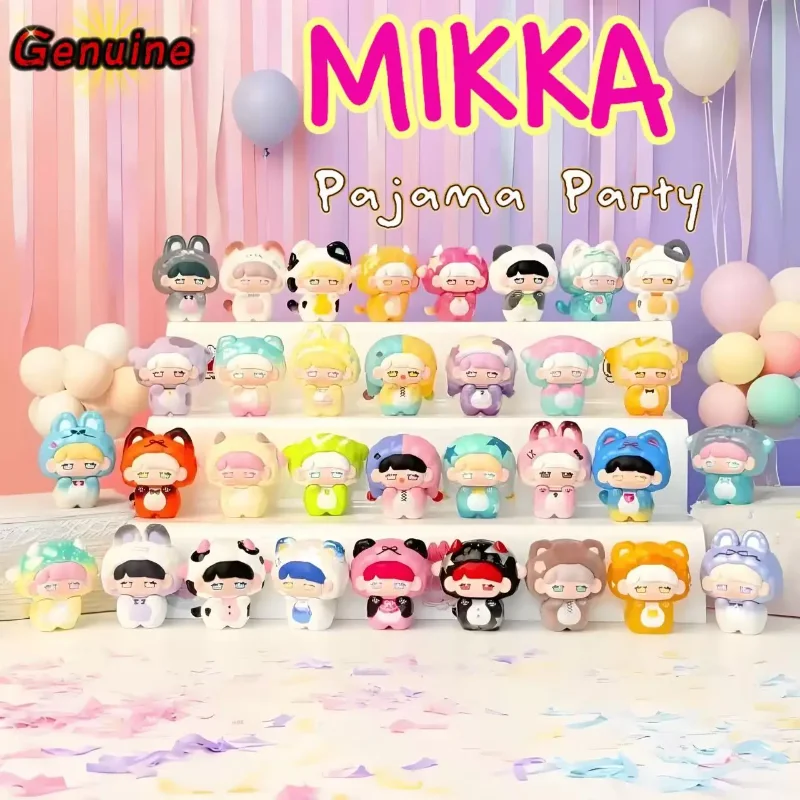 

MIKKA Pajama Party Series Blind Box Cute Mini Handmade Doll Action Figure Desktop Ornament Toys Keychain for Bags Birthday Gifts
