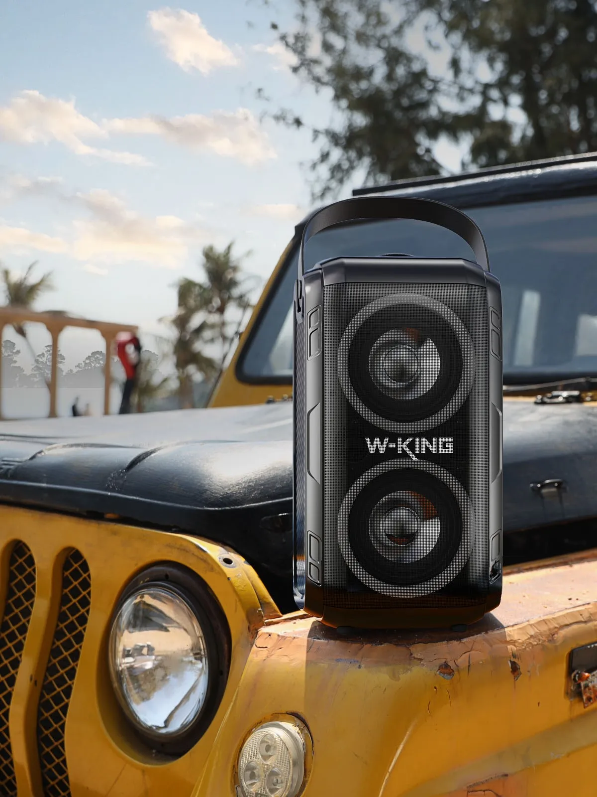 W-KING T9-2 80W RMS Party Tragbare Lautsprecher Bluetooth Kabellose Boombox mit 4 Treibern (2*4,04'' Tieftöner), Riesiger 105dB Klang Große Party-Box