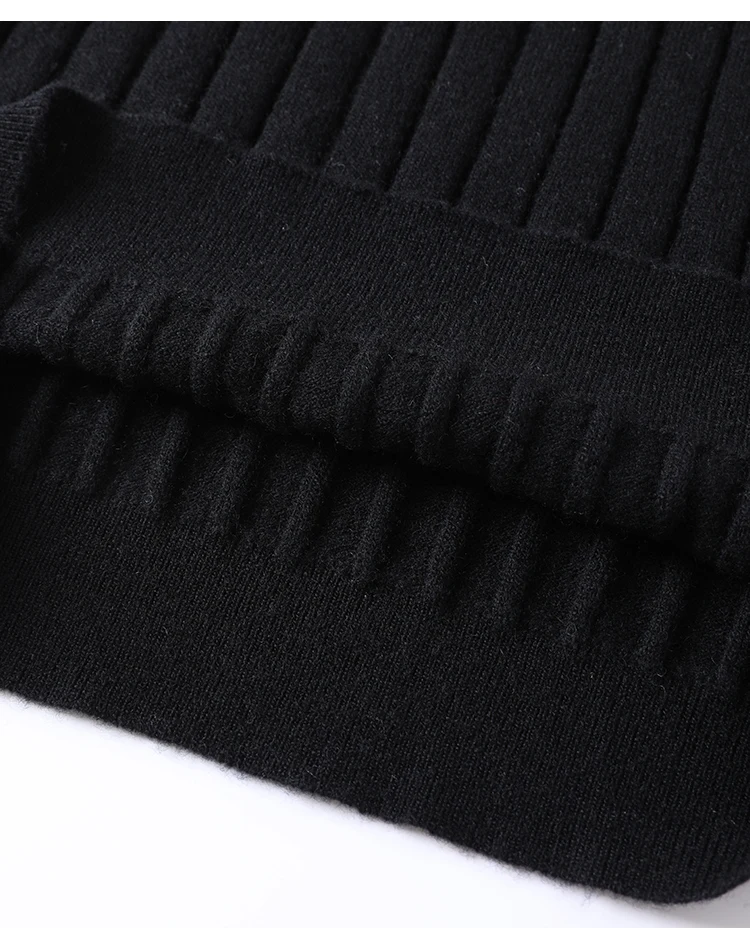 BY3521239 Luxuriöser Damen-Kaschmir-Rollkragenpullover, weicher, gerippter, schmal geschnittener Pullover, Winter-Strickware mit hohem Kragen – Detail 33