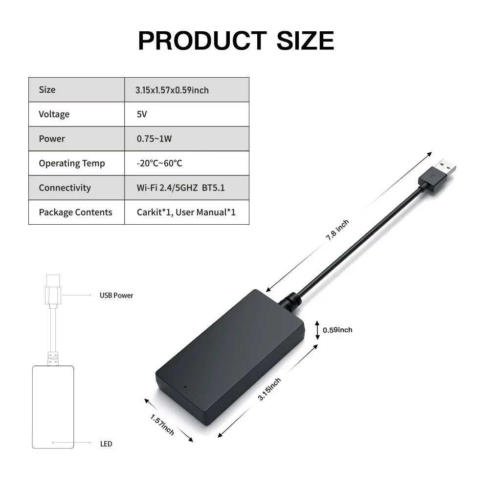 Carabc Carbitlink: محول لاسلكي عالمي لسيارة CarPlay وAndroid Auto، مصمم خصيصًا لجزء الأقصى السائلة من السيارات النموذجية #6