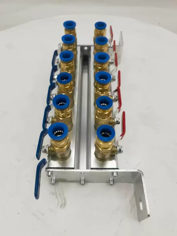 6 in and 6 out injection molding machine water distribution row double row thickened copper ball valve water inlet water flow