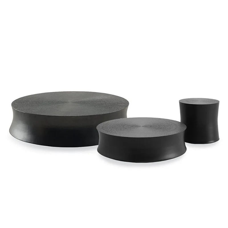 Round coffee table premium sense sun latte wood veneer Internet celebrity coffee table living room home