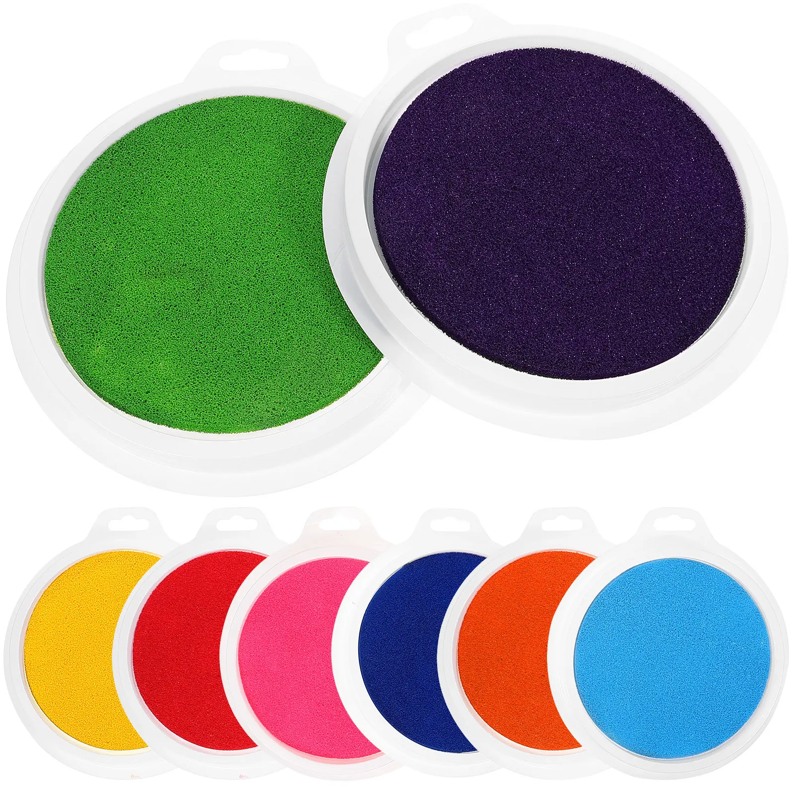 8Pcs Ink Pads For Crafts For Finger Painting For Art Teacher Bright Rainbow Color Washable Kindergarten