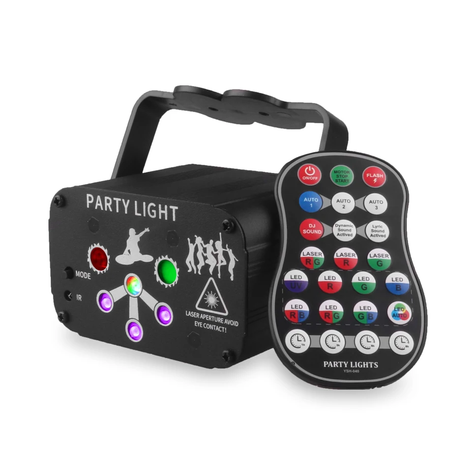 ALIEN – projecteur Laser à 64 motifs, lumière LED UV RGB pour fête DJ Disco, effet d'éclairage de scène pour Bar de vacances noël Halloween mariage