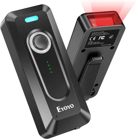 Eyoyo 무선 블루투스 바코드 스캐너, 클립 포함, 휴대용 미니 QR 바코드 리더 스캐너, 2D, 2000mAh 배터리