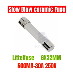 5 uds Original LF 0326 tiempo de retraso tubo de fusible cerámico de soplado lento 6X30 6x32MM 250V 1A 1.5A 3A 4A 5A 6.25A 8A 10A 12A 15A 20A 25A 30A