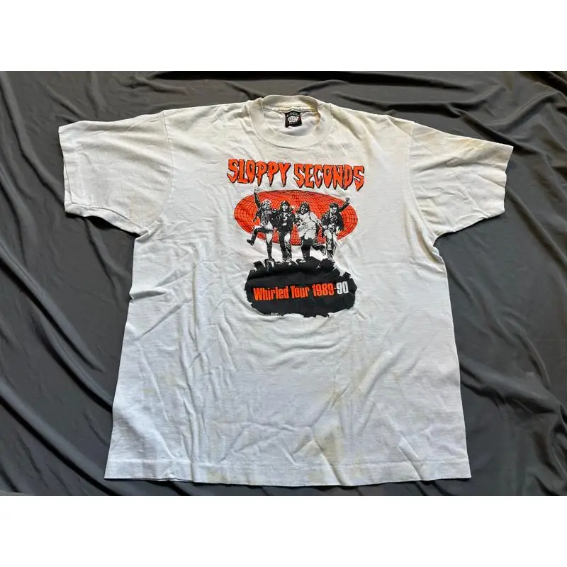 تي شيرت Vtg Sloppy Seconds 1989 Tour تي شيرت Pop Punk g-whiz screeching weasel queers