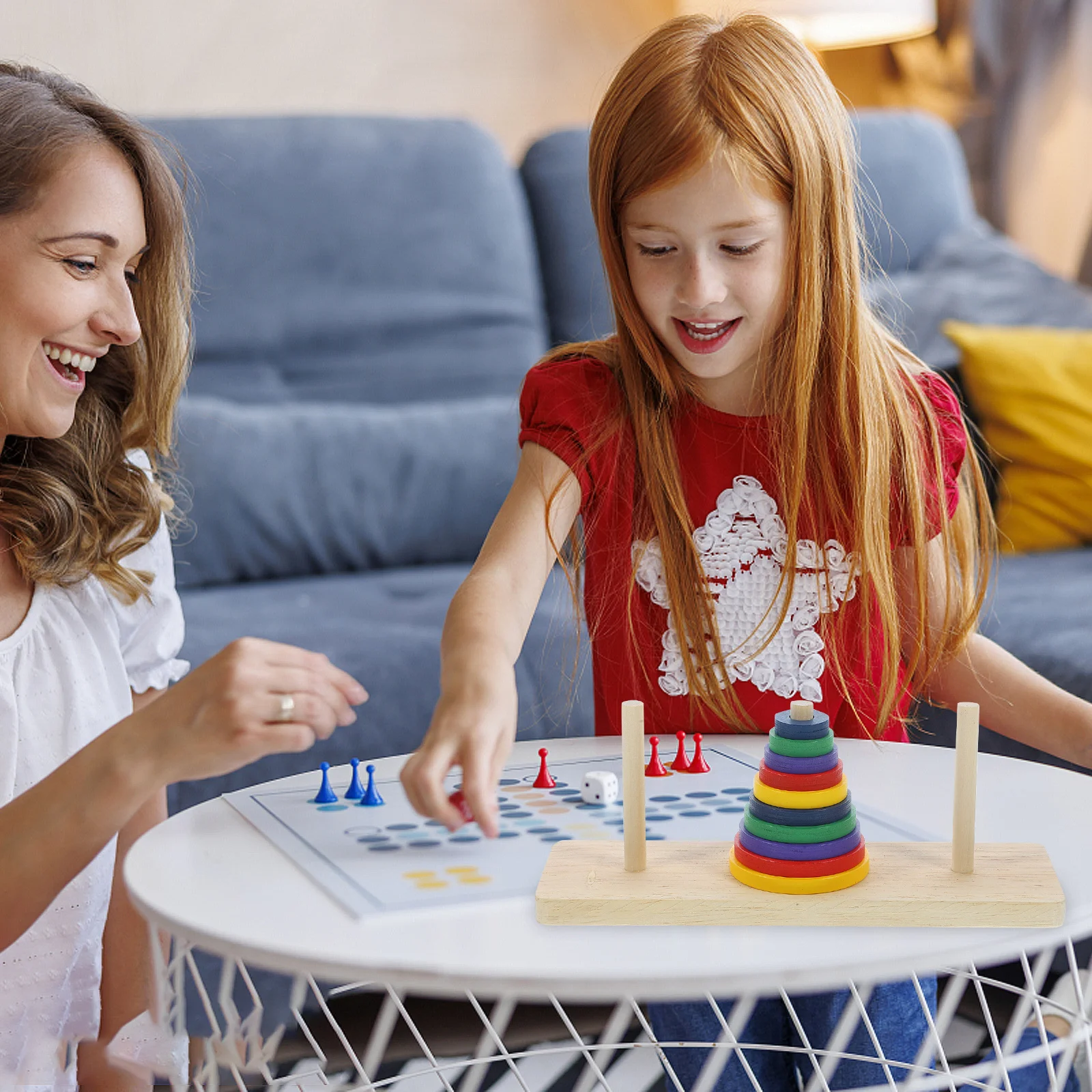 

1 комплект деревянных головоломок «Ханойская башня», интеллектуальная головоломка, красочная, с гладкой поверхностью, развивающая игра для взрослых и детей, для расслабления и развития творческих способностей