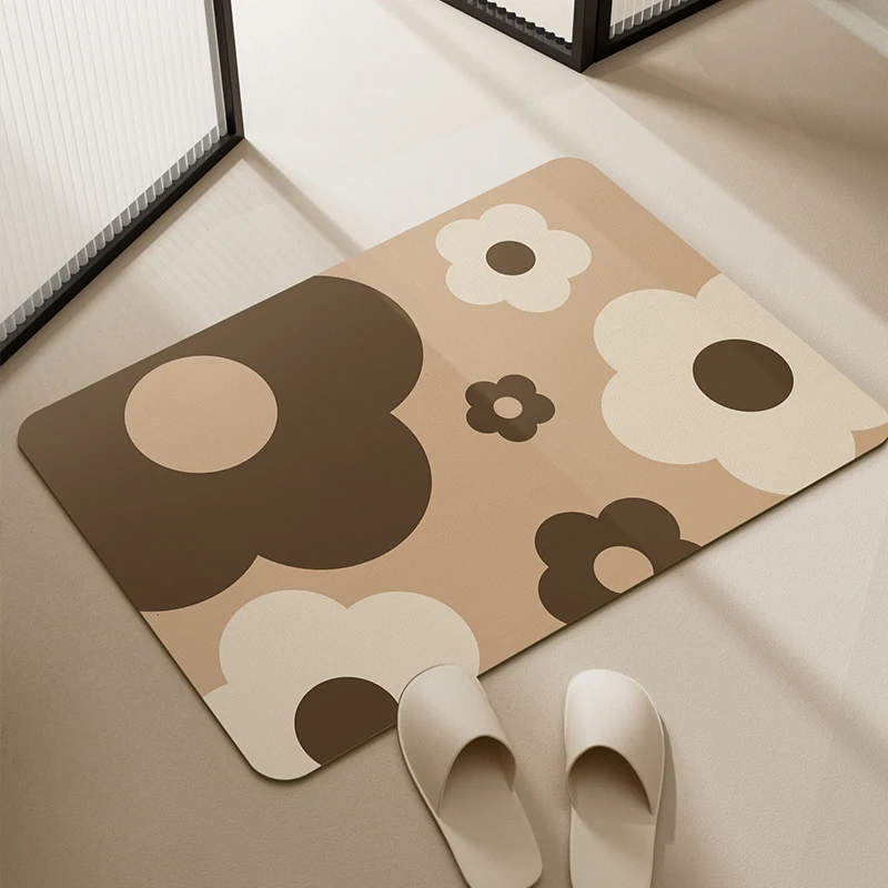 

Bathroom Mat Silicon Dendroid High Absorbency Quick Dry Non-Wash Easy Maintenance Home Bathroom Carpet Anti-Slip Foot Pad