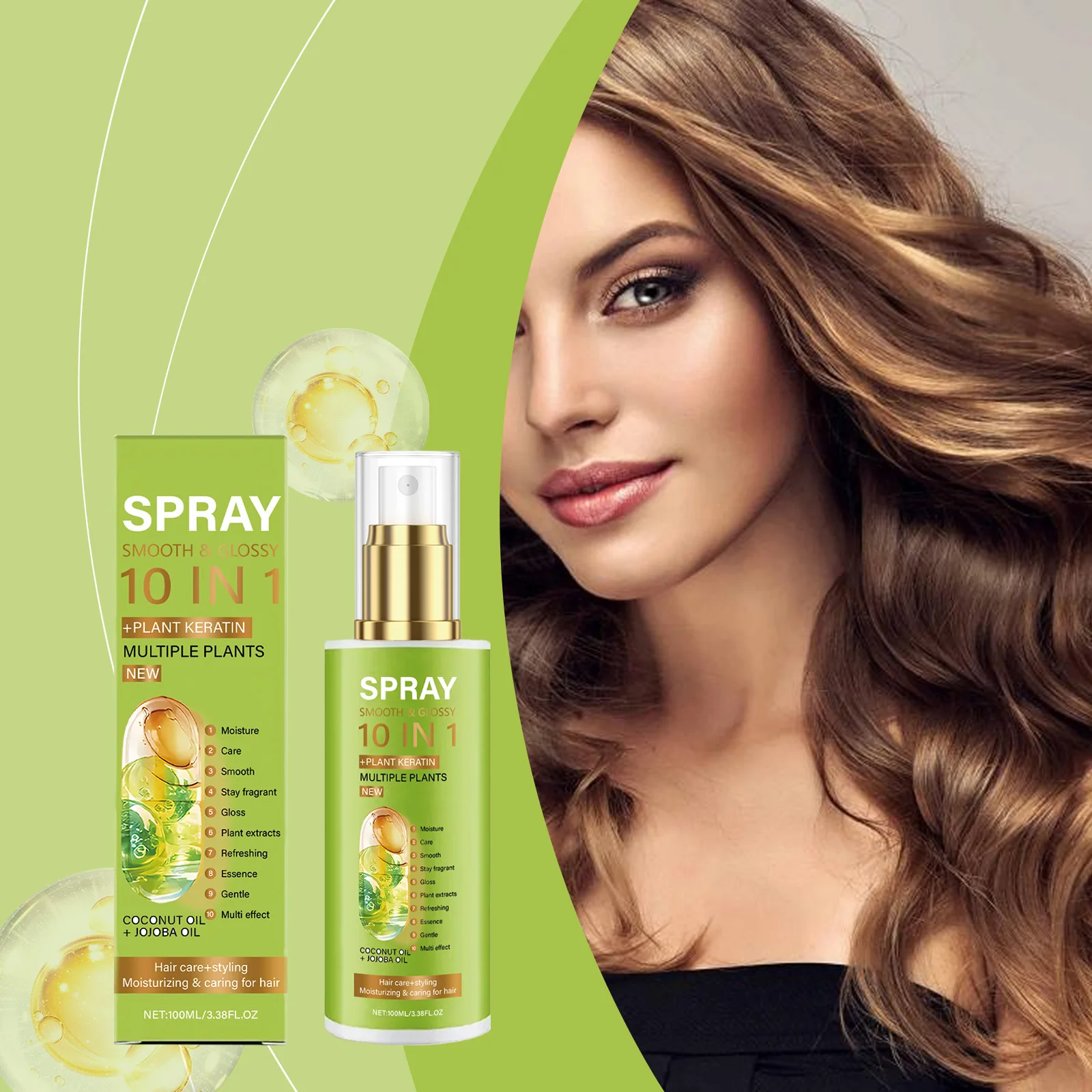 

Plant Keratin Hair Care Spray Deep Moisturizing Improve Damaged Hair Quality Relieve Dryness Gloss Nourishing Hair Essence Spray