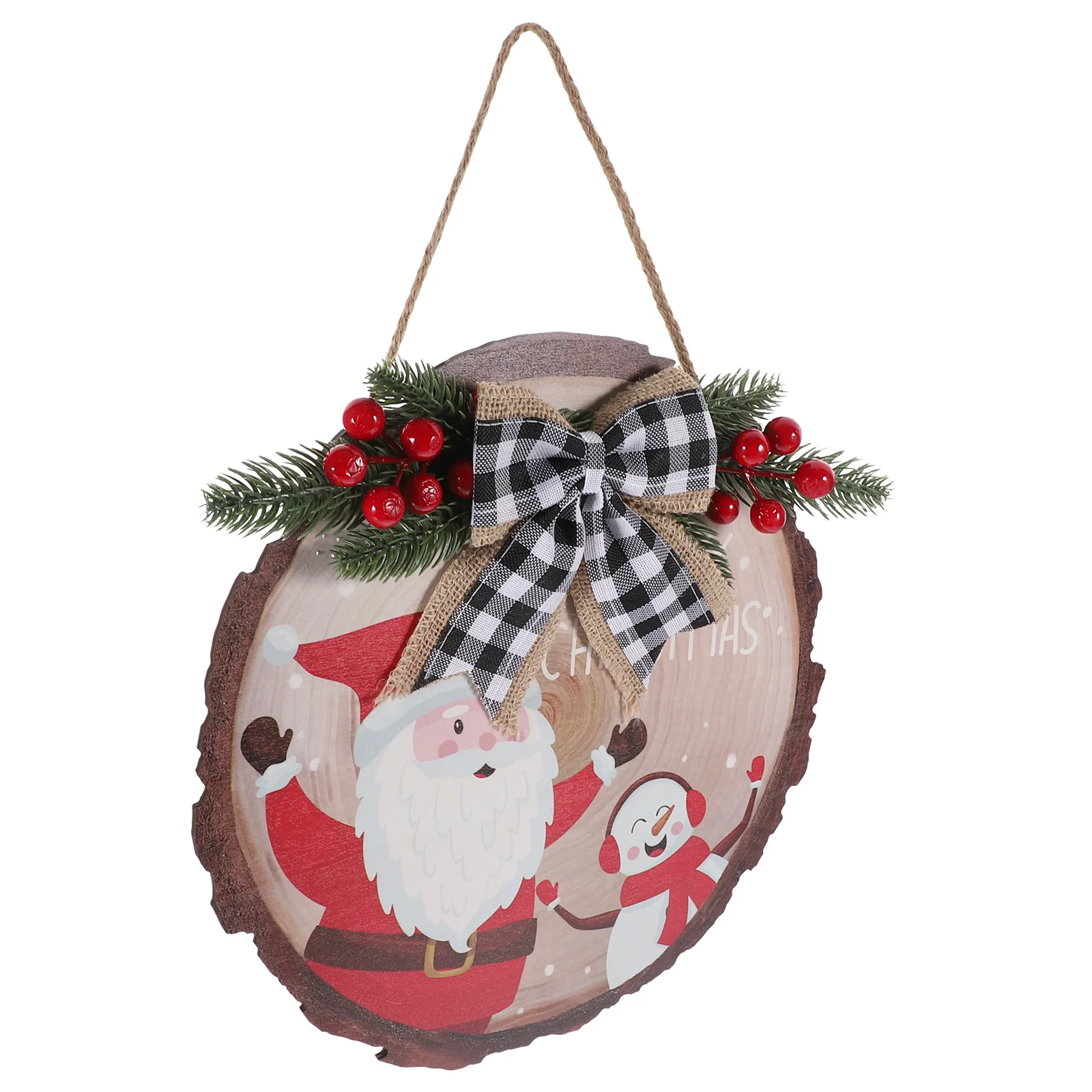 

Merry Christmas Wooden Door Sign Rustic Hanging Plaque Xmas Front Door Decoration Holiday Decor Merry Christmas Sign