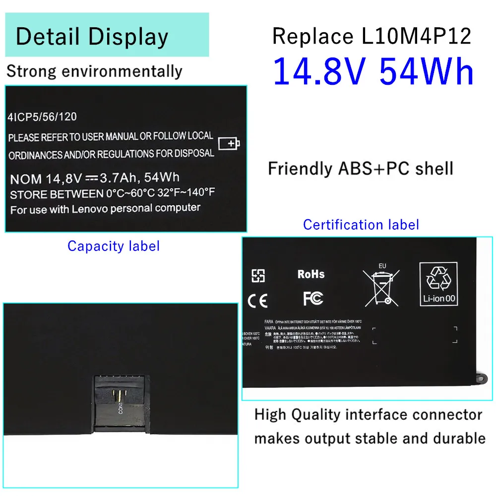 

L10M4P12 Laptop battery For Lenovo IdeaPad Yoga13-IFI Yoga13-ISE Yoga13-ITH U300/U300s Series U300s-IFI U300s-ISE