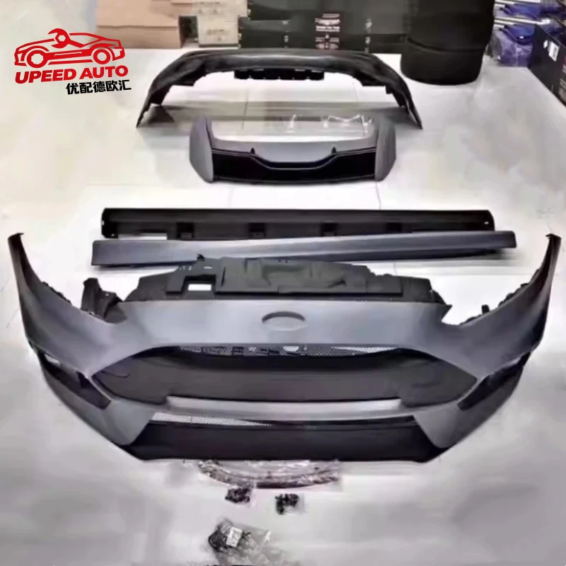 Suitable for d Focus 2015-2018 Convert to RS Style Front Rear Bumper Side Skirts Tail Wing PP Material Car Body Kit