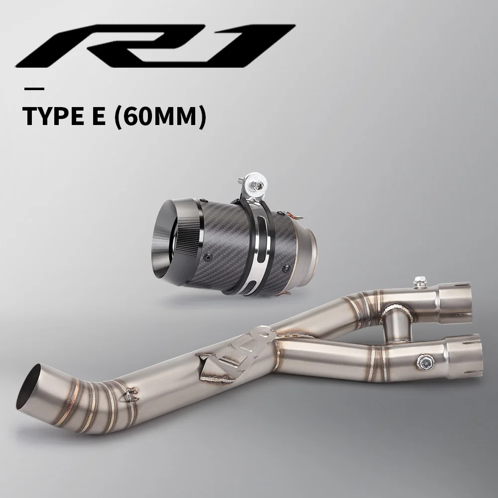 YZF R1 R1M 2015-2025 MT10 2015-2021 Motorcycle Exhaust Systems Mid Link Pipe Connection 60mm Muffler