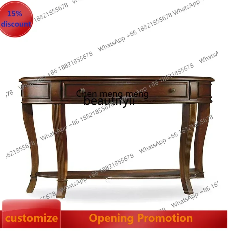 

ss7304 ss03 Полукруглый входной стол из американского массива дерева, входная платформа, шкаф для прихожей от двери до двери в европейском стиле