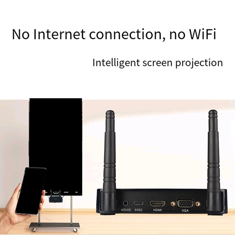 

Wireless -Compatible Video Transmitter Receiver 5G/2.4G Type-C Wireless Screen Projector 1080P For Phone/Laptop/PC