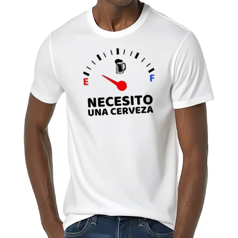 T-shirt imprimé I Need A Beer pour homme, manches courtes, streetwear confortable et respirant, mode décontractée, été