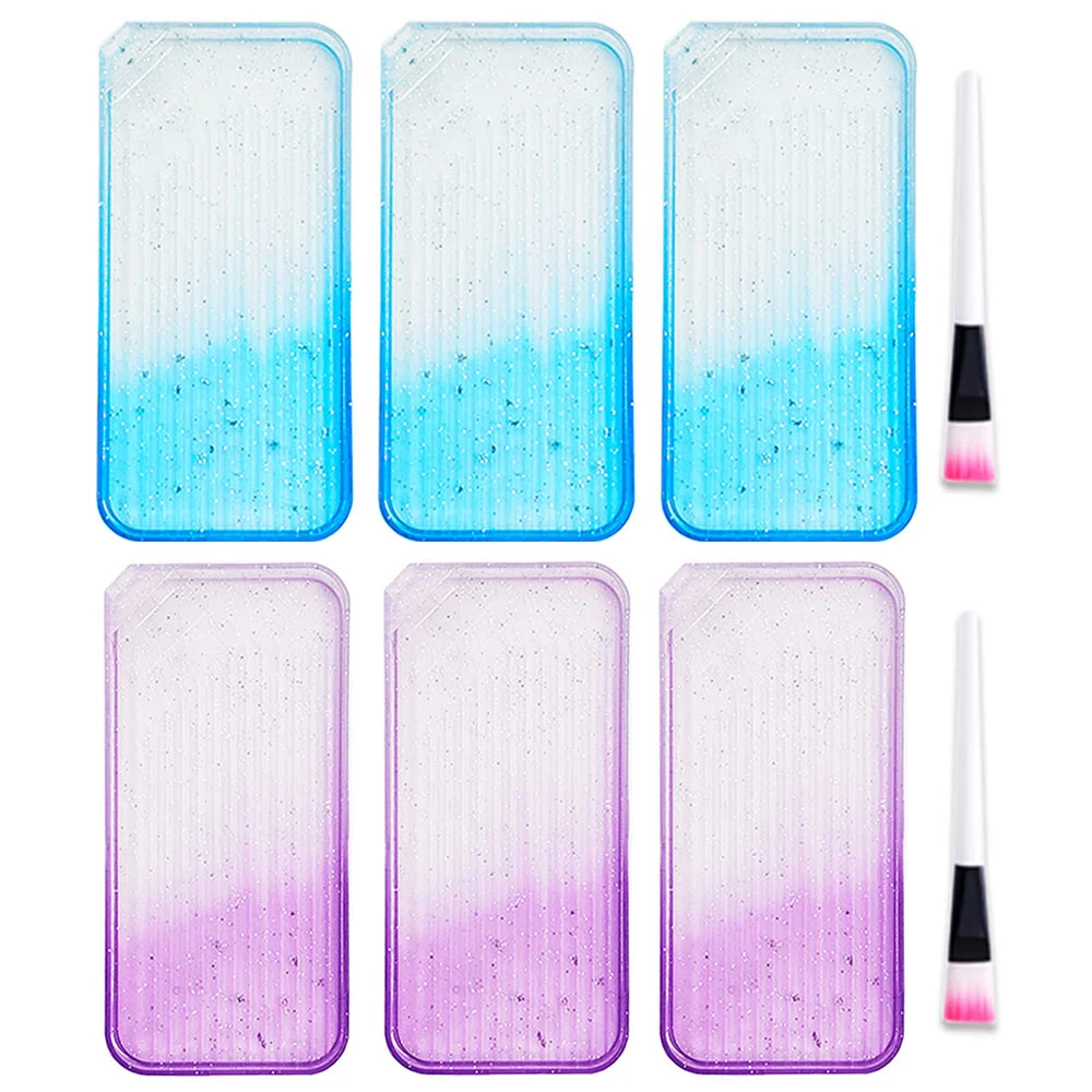 4pcs Glitter Gradient Diamond Painting Tray Large Capacity Diamond Painting Pen Glue Plate Bead Tray Kit Diamond Art Accessories