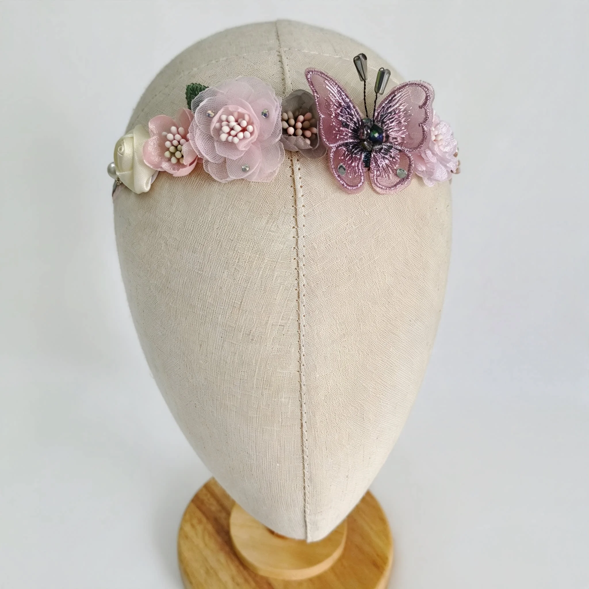 Butterfly Flower Headwear Girl Hair Accessories Ballet Hair Bands Handmade Hair Accessary For Dancers Bun Head Fixer Headband