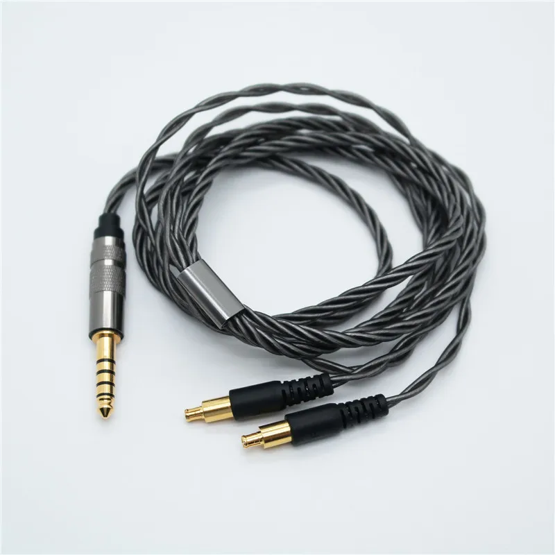 يصلح للصوت-تكنيكا MSR7B SR9 ES750 ES770H ESW950 WP900 HIFI سماعات الكابلات 4.4 متوازن سماعة الأساسية بالفضة كابل