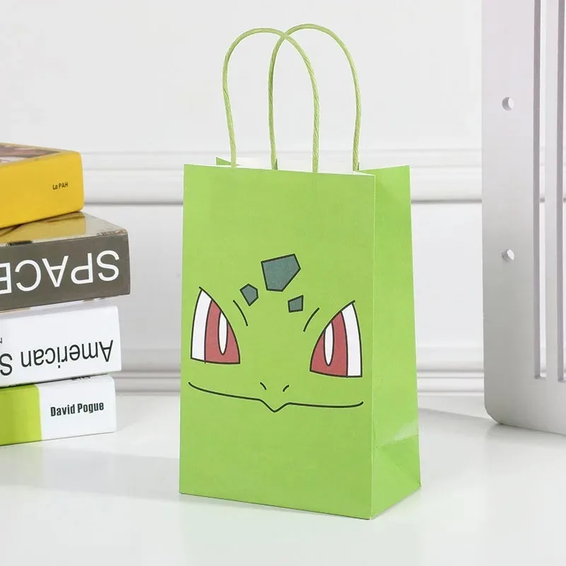 New Cartoon Kawaii Pokemon Holiday Gifts Pikachu Candy Paper Bag Favorite Top Packaging Event Party Festive Supplies Home Garden