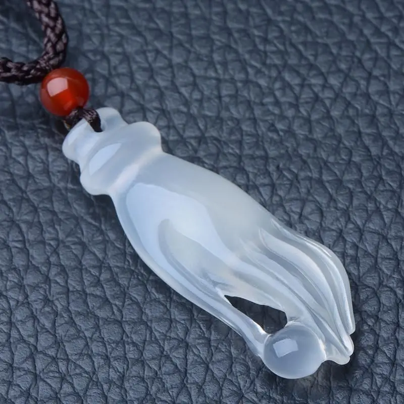 Jade Marrow Guanyin Buddha Hand Pendant Ice White Jade Marrow Women's Pendant Buddha Hand Pendant