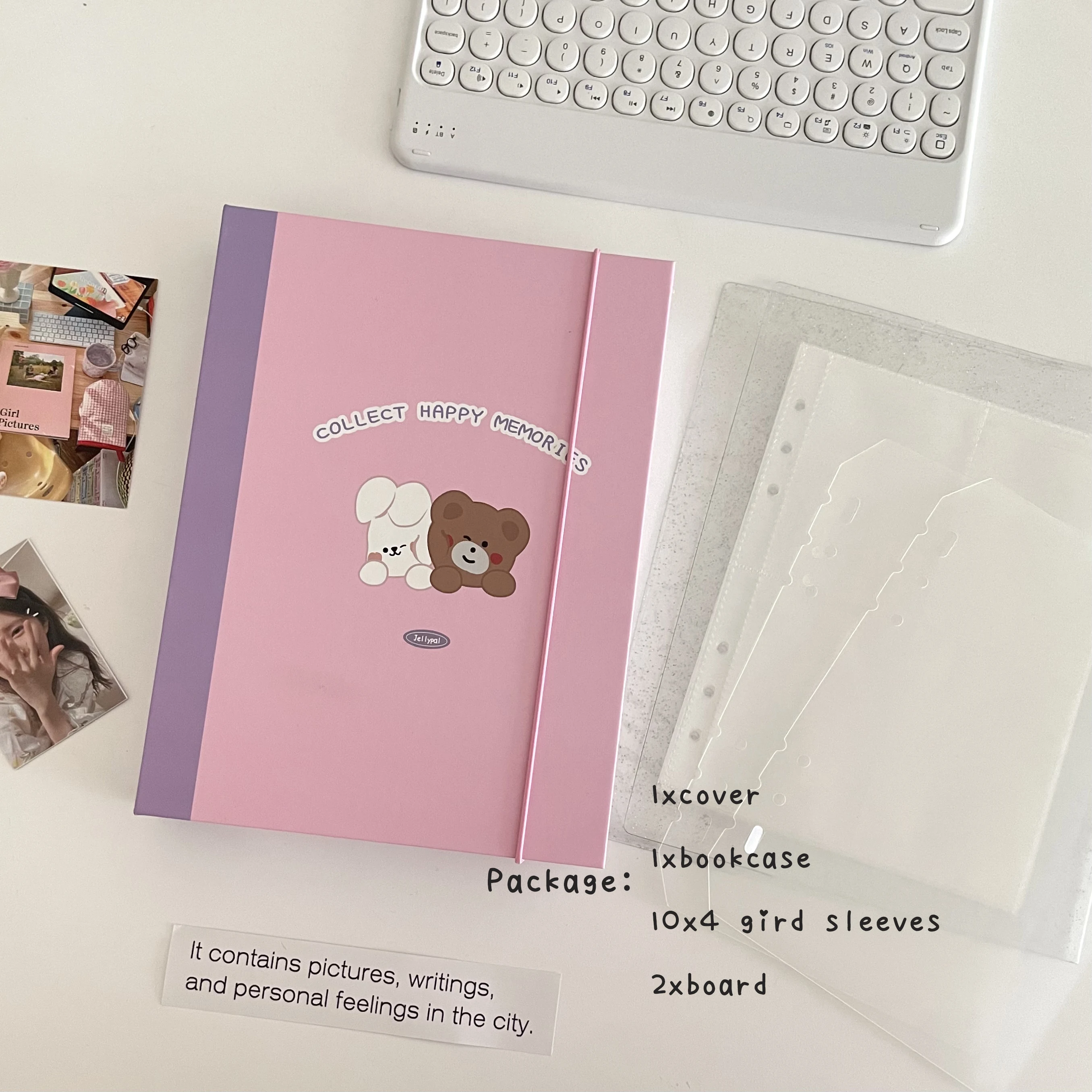 Sharkbang Designed A5 Binder Collect Book 25mm Ring Cover Puppy Bear Diary Journal Refills Bandage Postcards Sticker Organizer