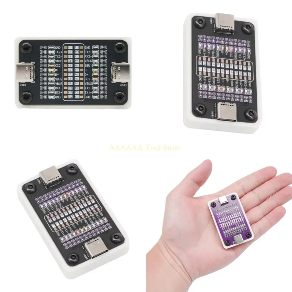 

A2BE Portable USB C Cable Tester With 24 Contact Point Diagnosis Lightweight 17.8g Convenient Design Auto Contained Power Supply