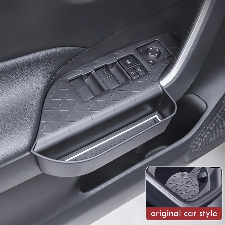 منظم الجانب الأيسر والأيمن لسيارة Toyota RAV 2019-2024 2025 صناديق تخزين جانبية لباب السيارة Rav4 لوحة تبديل نافذة الباب الأمامي #3