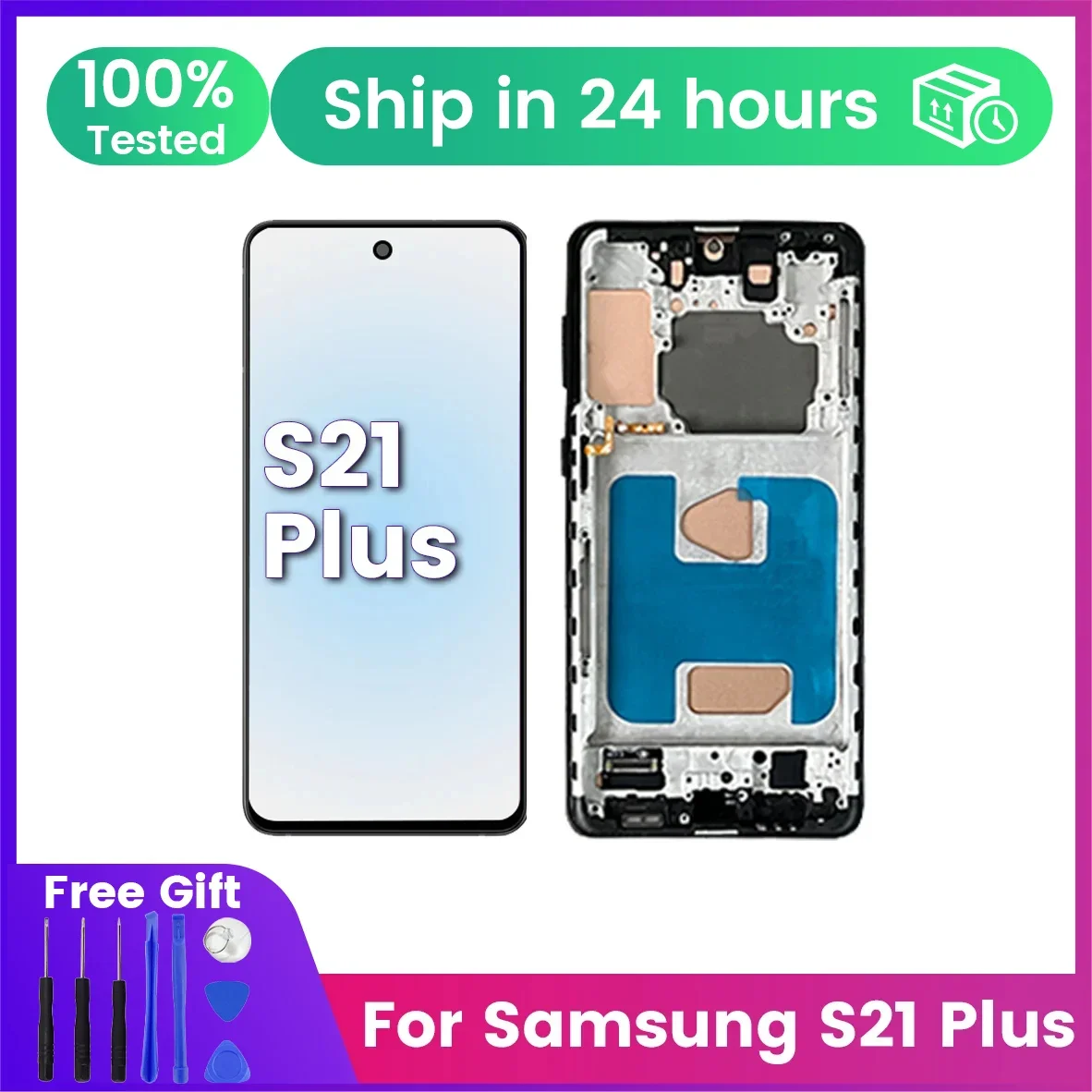 GEFENSIFor SAMSUNG S21Plus Lcd G996B G996 G9960 G996F Pantalla LCD táctil S21 + Pantalla Digiziter montaje Pantalla con marco LCD D