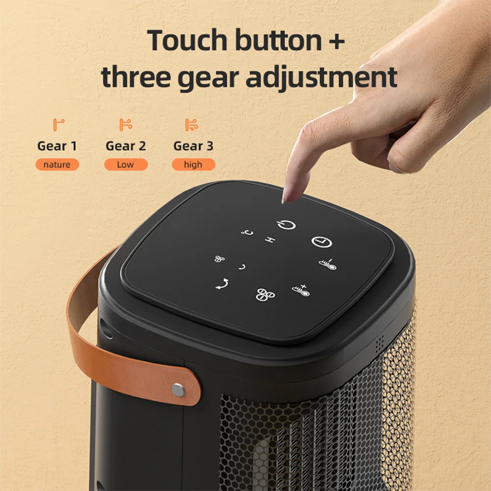 Tragbarer PTC-Keramik-Elektroheizer 1500W Schnellheizung Touch-Sensor-Schalter Energieeffizient Leise Für Zuhause Schlafzimmer Büro