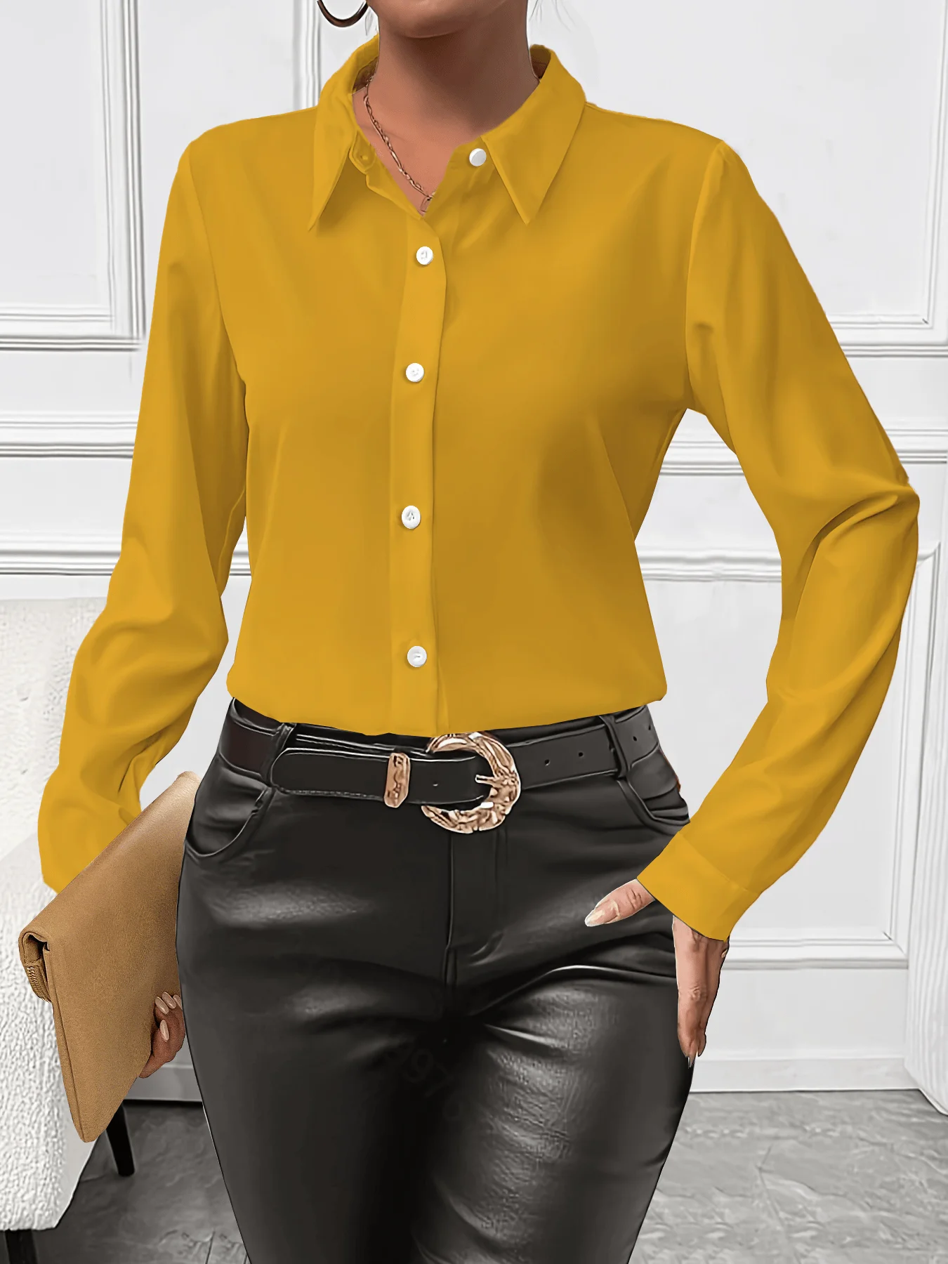 

Temperament Loose Woman Shirt Fashion Casual Blouse Elegant long Sleeve Woman Shirt Holiday Weekend Top