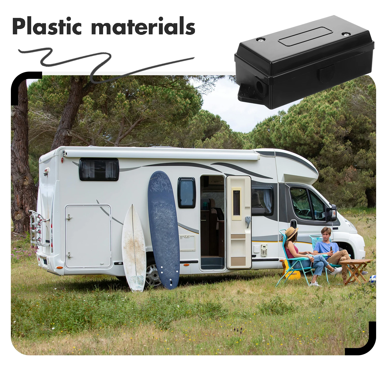 

Trailer Power Cord Junction Box 7 Way Heavy Duty Connector Bracket Holder Splash Proof Electric Wire Compatibility