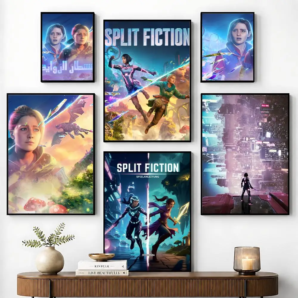 S-Split Fiction GAME Poster Perfect Sticker Self Adhesive for Office Home Theater Wall Art Decor Fancy Gift