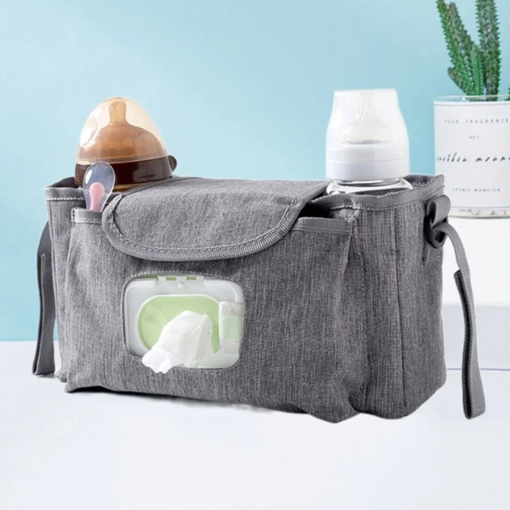 

Multifunctional Baby Stroller Bag Waterproof with Multiple Pockets Stroller Storage Hanging Bag Baby Care Large Capacity