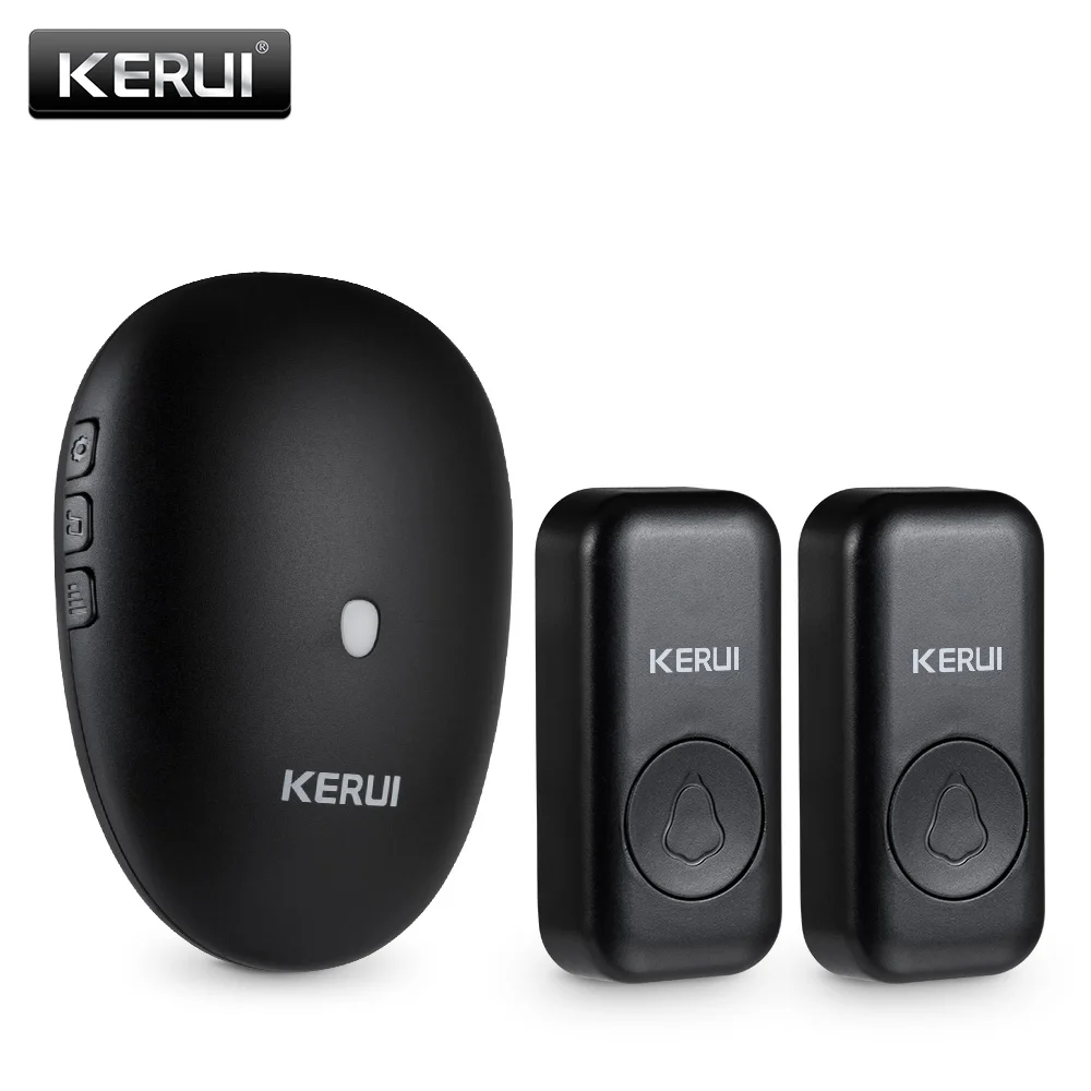 KERUI M521 Wireless Doorbell With Two Buttons Security Door Bell Alarm 120m Long Distance Welcome Chime Kit 57 Songs LED Light