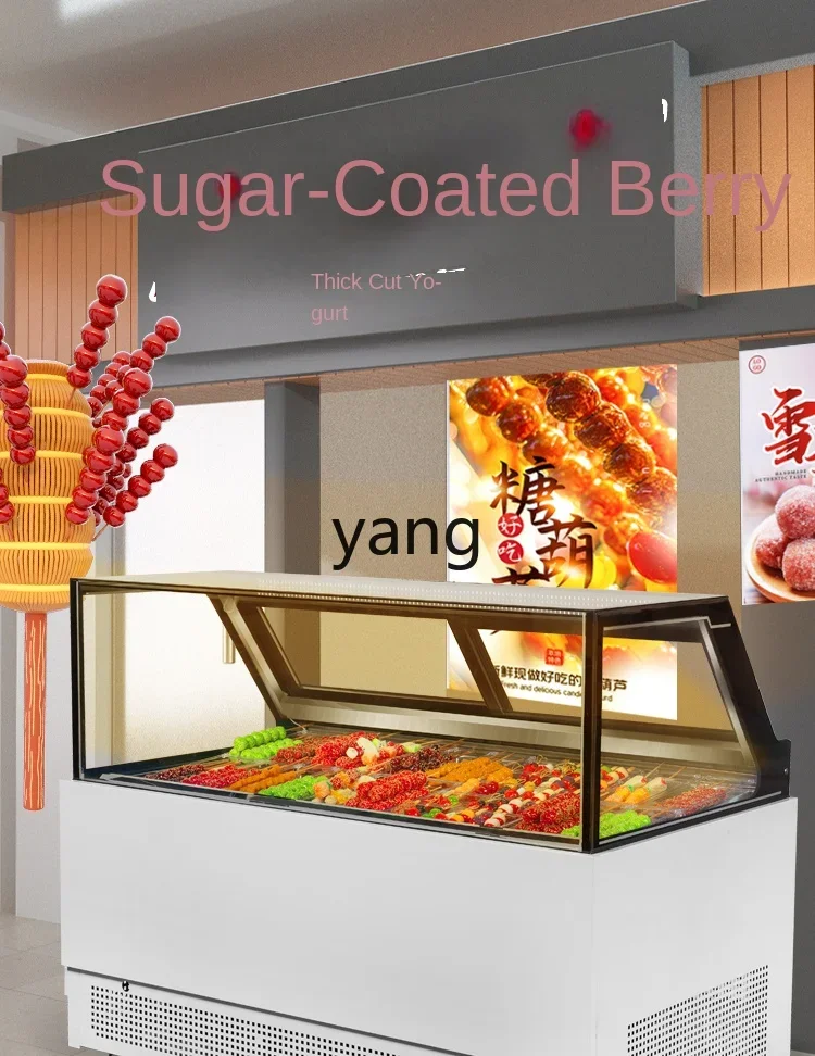 Yjq Sugar-Coated Haws on a Stick Display Cabinet Ice Cream Frozen Air Cooling Frostless Thick Acid Cut Fried Milk Cabinet