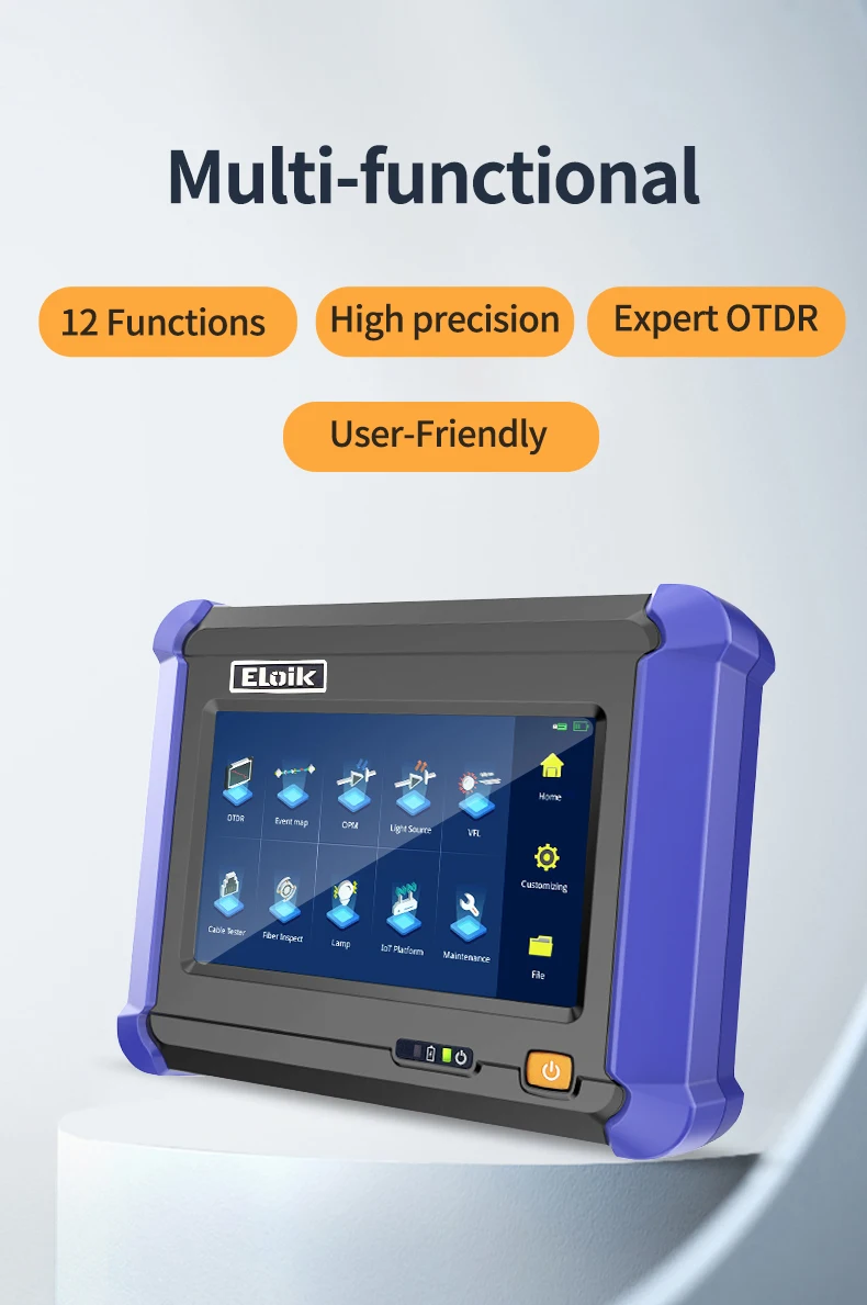 

12 in 1 mini OTDR Live Test ALK-3000-B Reflectometer for 1550 nm 22dB otdr fibra ativa OPM OLS VFL RJ45 Event Map Touch Screen