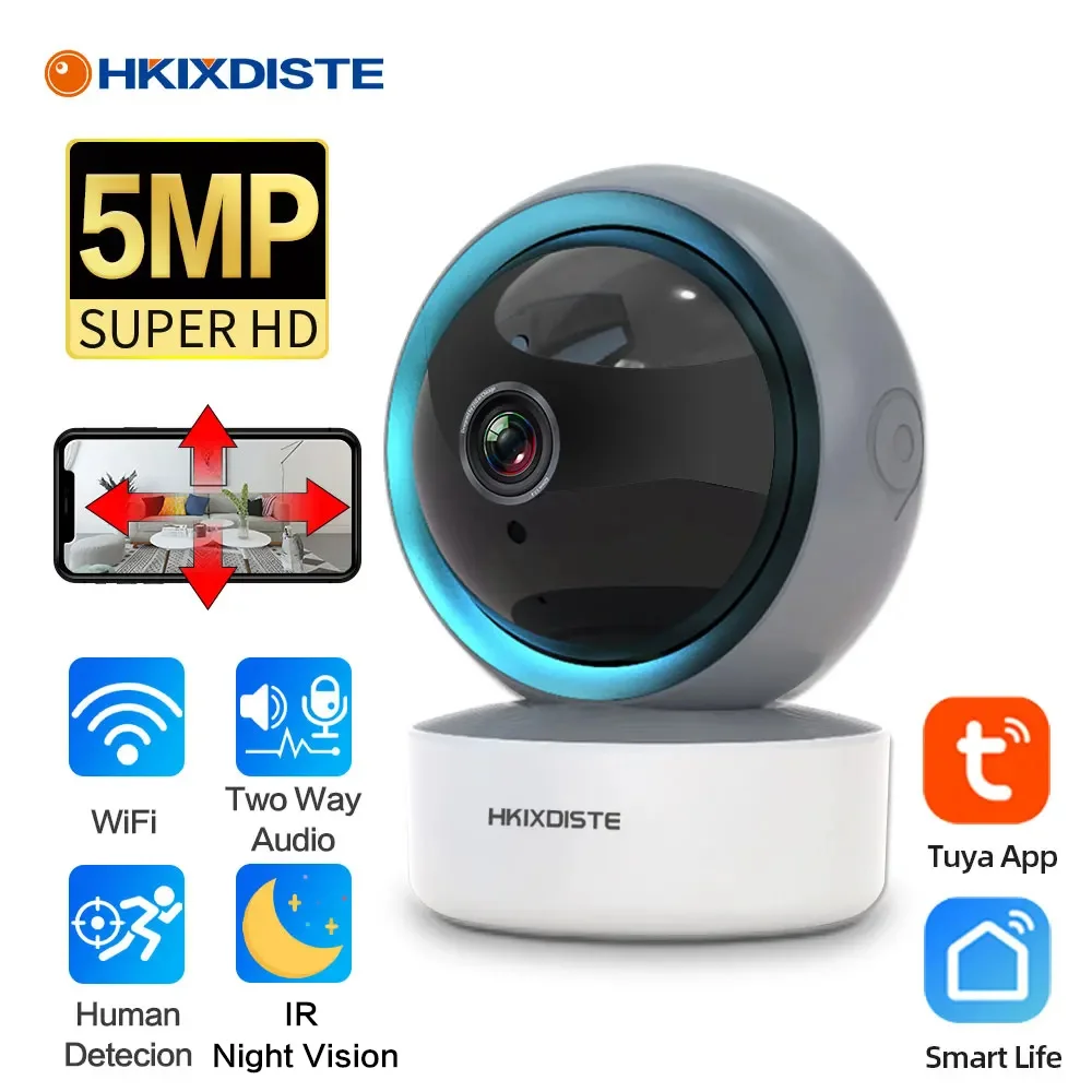 Tuya Smart Life Home Security Camera System Wireless 5MP Wifi CCTV PTZ IP Video Surveillance Camera 2 Way Audio Baby Monitor 2K