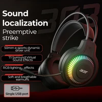 RGB Cool Lighting Wired Earphones Low Latency Headphones with Mic Breathable Comfortable Earbuds Surround Sound Effects for Game 6